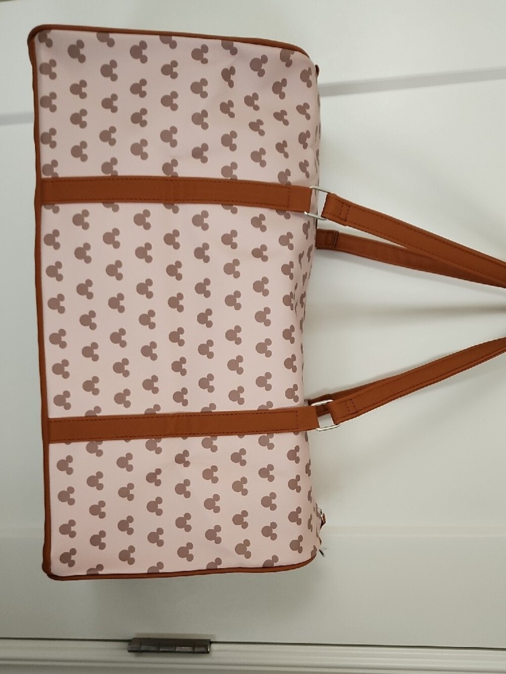 Disney Mickey Mouse Beige & Brown 17-inch Duffle Bag NWT - Picture 7 of 11